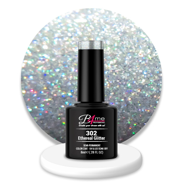 B4me Ημιμόνιμο βερνίκι  No302  Ethereal Glitter 8ml ΝΥΧΙΑ