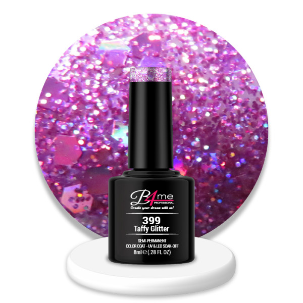 B4me Ημιμόνιμο βερνίκι Νο399 Taffy Glitter 8ml ΝΥΧΙΑ