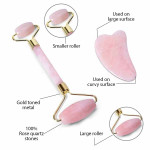 Jade Roller And Gua Sha Εργαλείο Anti-Aging Facial Massage Gift Set Pink ΠΡΟΣΩΠΟ - ΣΩΜΑ