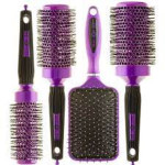 HEAD JOG Brush No:88/89/90/92 - Radial & Paddle Violet Brush Bag (4 Βούρτσες) - 3τμχ Κεραμικές στρογγυλές & 1τμχ πλακέ βούρτσες Head Jog, με ιονική τεχνολογία, σε violet χρώμα