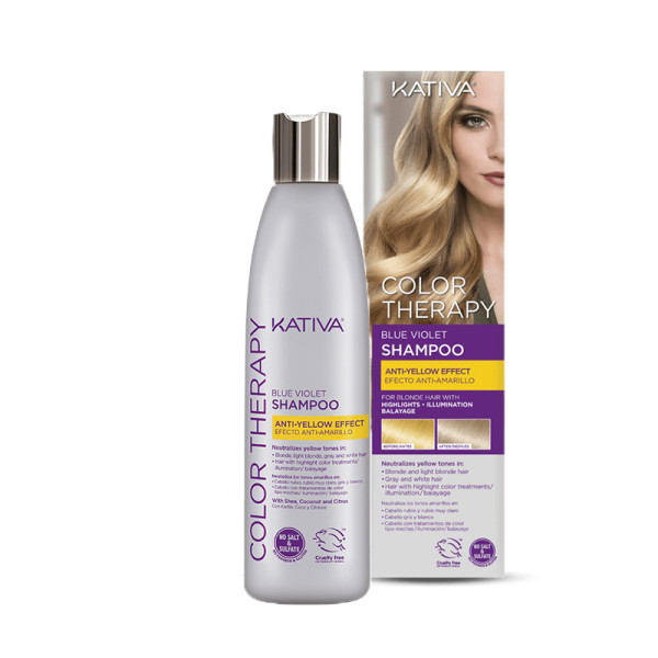 Kativa Color Therapy Blue Violet Shampoo 250ml - (σαμπουάν θεραπεία χρώματος για ξανθά μαλλιά) ΜΑΛΛΙΑ