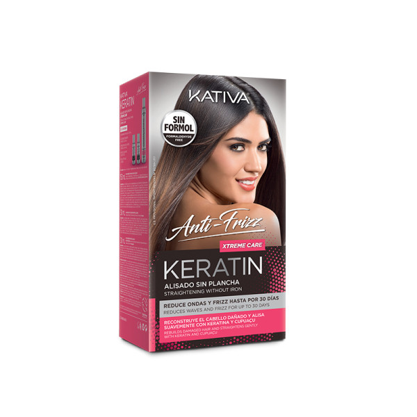 Kativa Keratin Alisado Anti Frizz Xtreme Care Kit (Shampoo 30ml & Conditioner 30ml & Mask 150ml) - (πακέτο θεραπείας κερατίνης χωρίς ισιωτική πρέσα)