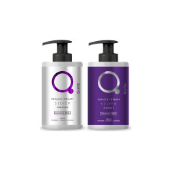 Qure Keratin Silver Therapy Bundle (silver shampoo 300ml & silver mask 300ml) - Σετ προσφοράς silver σαμπουάν και μάσκας